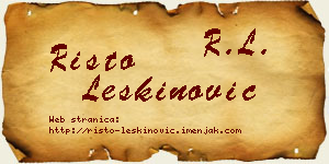 Risto Leškinović vizit kartica